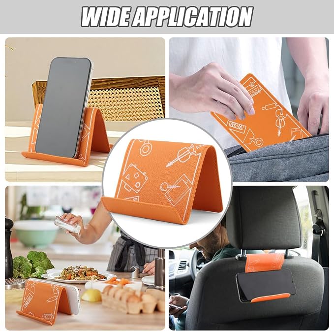 Airplane Phone Holder Flexible Flight Cell Phone Holder and Flexible Tablet Stand Airplane Travel Essential Accessories for Most Smartphones, Tablets(Color:Orange) - Image 7