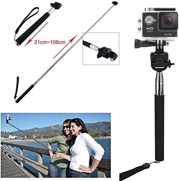 Universal Action Camera Accessories Bundle Head Chest Strap Mount/Selfie Stick/Floating Hand Grip Compatible with Dragon Touch/AKASO EK7000 Brave 4 5 6 7 LE V50X/GoPro Hero 13 12 11 10 9 8 7 - Image 4
