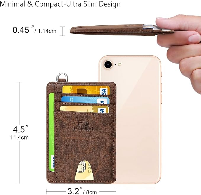 FurArt Slim Minimalist Wallet RFID Credit Card Holder for Men | slim minimalist compact rfid id window thin - Image 7