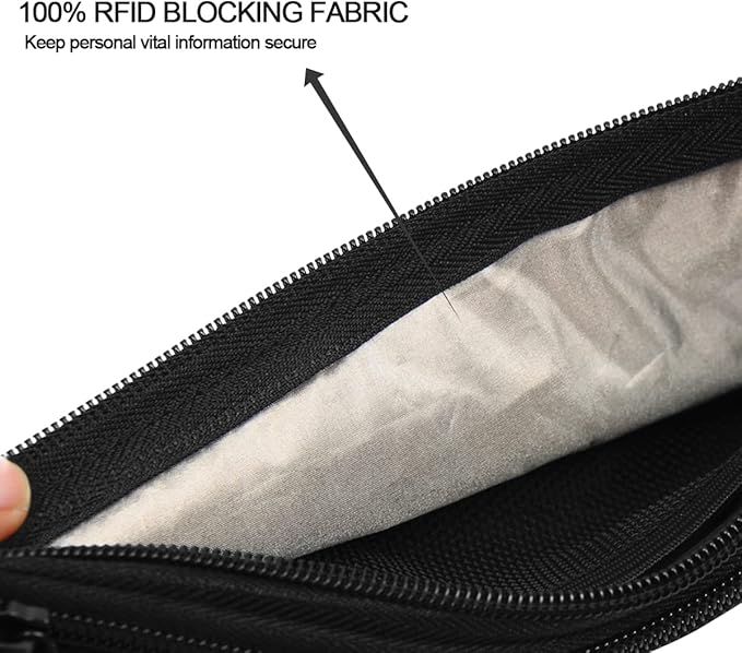 RYACO Money Belt for Men & Women Travel Hidden Wallet Secure RFID Blocking Waterproof Pouch for Passport, Cards, Cash& Phone Adjustable& Wearable Slim Waist Bag Under Clothes - Image 3
