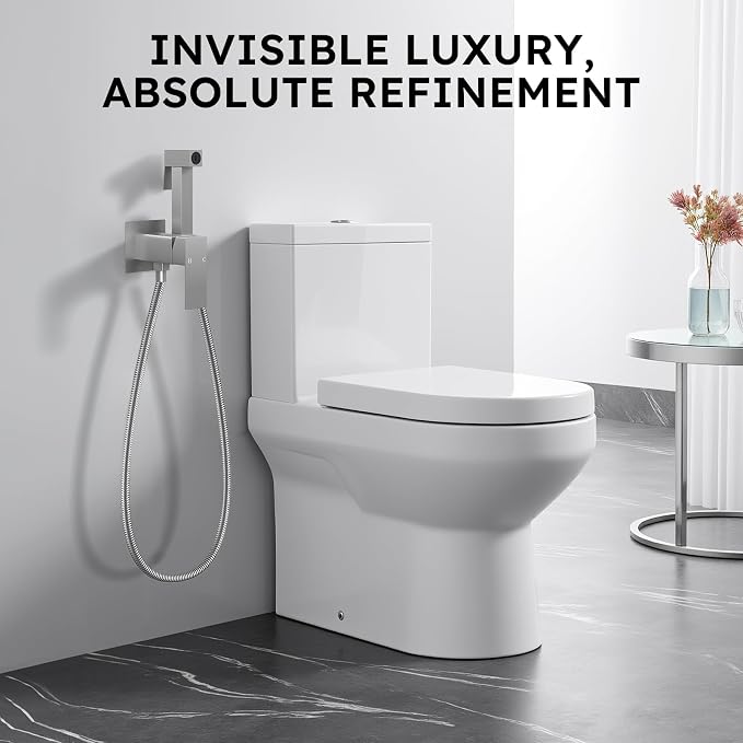 Arofa Built-in Hot and Cold Bidet Sprayer for Toilet, Warm Water Bidet | Wall-Mounted Design, Dual Control Modes, Leak-Free Hose, Feminine/Baby/Pet Wash, Cloth Clean & Rinse, Stainless Steel, Square - Image 7