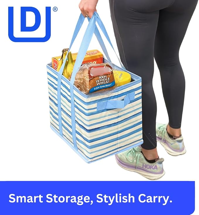 DURASACK Grocery Tote 3-Pack All-Purpose Collapsible Totes with Handles Kitchen Reusable Grocery Bags - Image 2