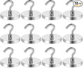 LOVIMAG Magnetic Hooks for Cruise Cabins, 170LBS, 12Pack | Heavy Duty Neodymium Magnet with Hook Essentials for Classroom, Fridge, Ceiling, Hanger, Silver by LOVIMAG