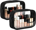 Moyad TSA Approved Toiletry Bag Clear Quart Size Travel Bags Makeup Bag | Large Opening, for Men and Women, Carry on Airline Compliant, Transparent Liquids Pouch, Puffer Black by Moyad