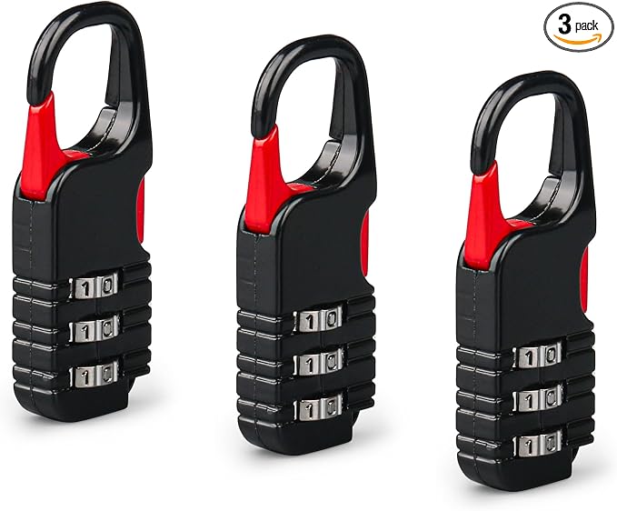 3 Pcs Mini Padlock, 3 Digits Combination, Black for Kids Diary Backpack | Zinc Alloy, Ideal for Kids' Treasure Chests, Backpacks & School Lockers. by BARRYSAIL