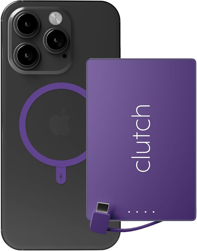 Clutch - Pro USB-C Portable Charger - Compatible with iPhone 15, 16, 17 & Android Devices - Power Bank Magnetic Battery - TSA Travel Approved - USB Rechargeable - Built-in Cable - 5000 mAh - 3.7oz - Image 4