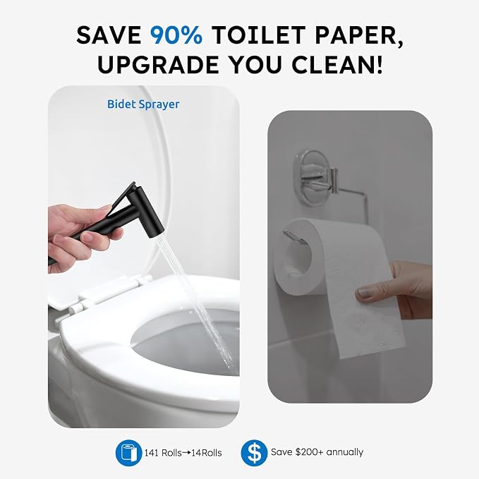 Arofa Built-in Hot and Cold Bidet Sprayer, Warm Water Bidet, Matte Black | Wall-Mounted Design, Dual Control Modes, Leak-Free Bidet Hose, Feminine/Baby/Pet Wash, Cloth Clean & Rinse, Stainless Steel - Image 4