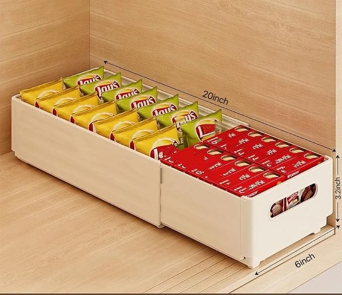 2 Pack Expandable Plastic Storage Boxes, Multi-Purpose Folding Organizer, Drawer Storage Divider For Bedroom, Kitchen And Snack Storage (m) - Image 4