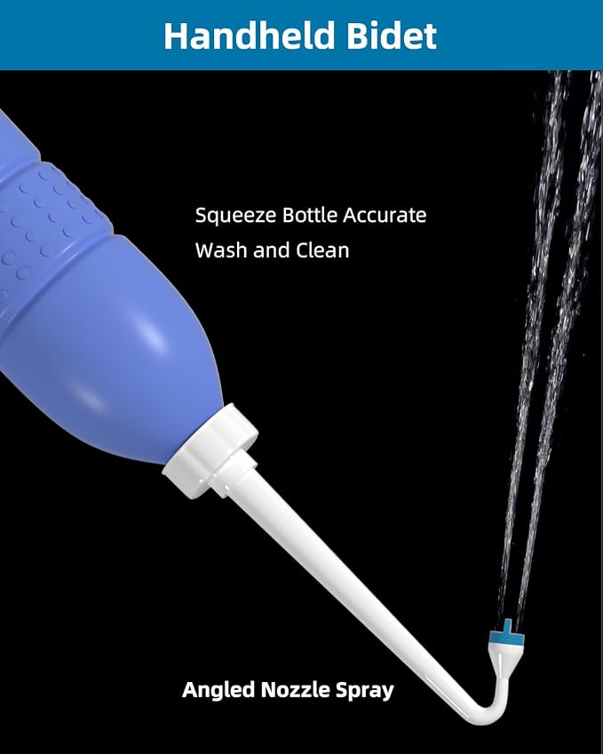 Hibbent 2 Pack 620ml Portable Bidet Sprayer for Women or Men, Handheld Travel Bidet for Personal Hygiene, Jet Spray Bottle for Toilet & Bathroom, Peri Bottle for Postpartum Care, Travel Bag, Purple - Image 2