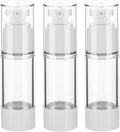 1OZ/30ML Clear Airless Pump Bottles, Lotion Dispenser Travel with Pump, Vacuum Plastic Travel Size Lotion Bottle for Foundation, Creams, Cosmetic(3 Pack) by Weareyourgoodpartners