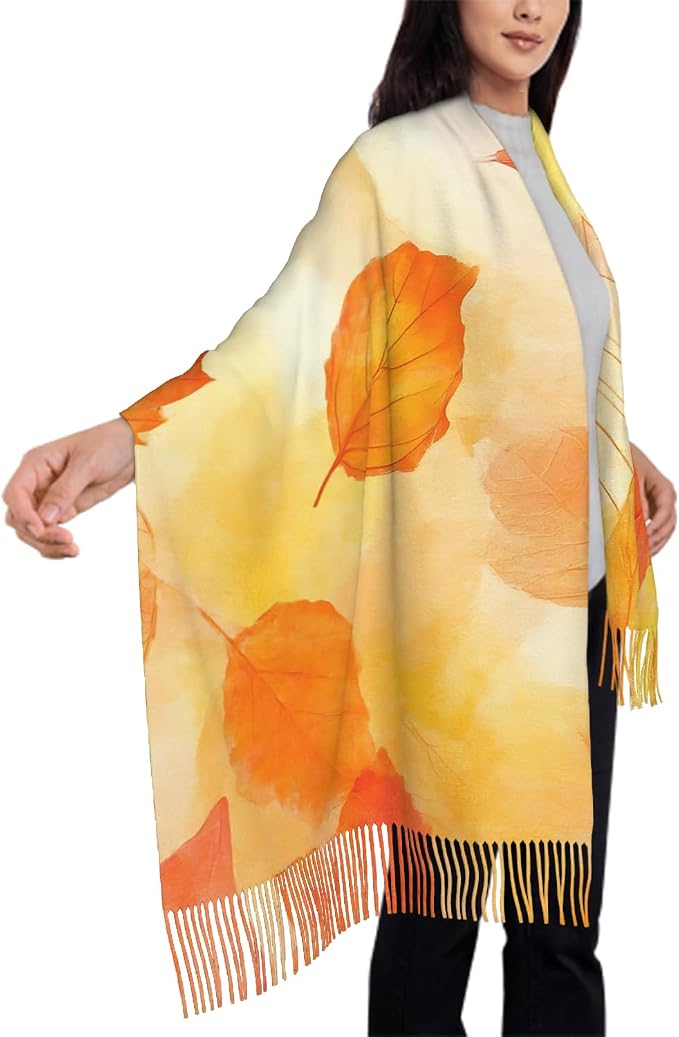 IBILIU Oversize Scarf for Women Floral Flower Purple Prune Color Scarf Tassel Scarves Fall Winter Shawl Wraps - 77.6 x 28.3in - Image 4