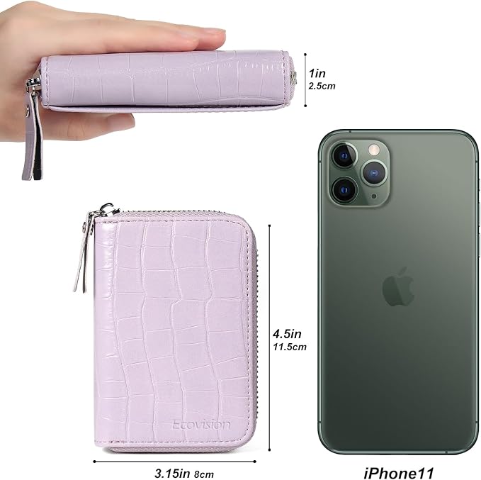 Credit Card Wallet, RFID Card Case Wallet, Zipper Card Cases Holder for Men Women, RFID Blocking, KeyChain Wallet, Compact Size Card Organizer Case for Women - Image 6