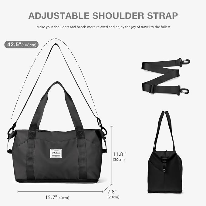 Travel Duffel Bag, Sports Tote Gym Bag, Shoulder Weekender Overnight Bag for Women - Image 6