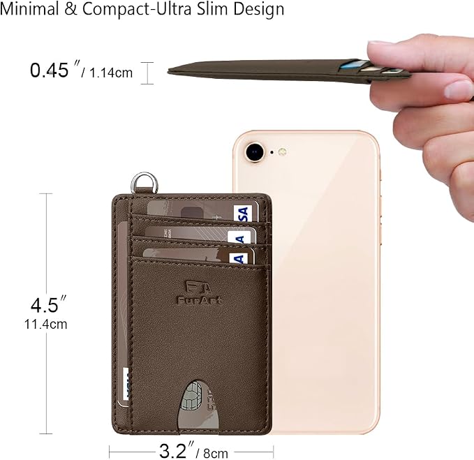 FurArt Slim Minimalist Wallet RFID Credit Card Holder for Men | slim minimalist compact rfid id window thin - Image 7