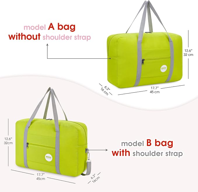 WANDF Personal Item Travel Bag, Carry On Duffle Bag Women | 18x14x8 inches, Airline Underseat Aprroved, Weekend Overnight Trips, Lightweight Packable - Image 3
