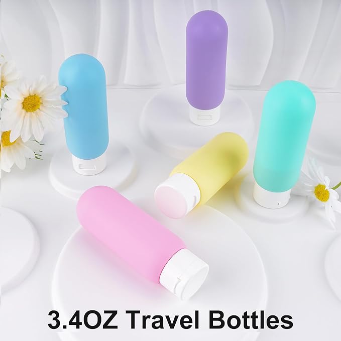 Cosywell Travel Bottles for Toiletries 5 Pack 3.4oz Travel Size Containers TSA Approved Toiletry Bottles Leak Proof Refillable Squeeze Bottle - Image 4