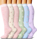 6 Pack Copper Compression Socks for Women and Men Circulation-Best Support for Medical,Running,Nursing,Athletic by Bluemaple