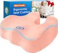 BlissTrends Thick Seat Cushion for Office Chair & Car Seat, XL, Pink | 5.2in Memory Foam with Removable Velvet Cover, Ergonomic Tailbone & Sciatica Support for Pressure Relief and Long Sitting by BlissTrends