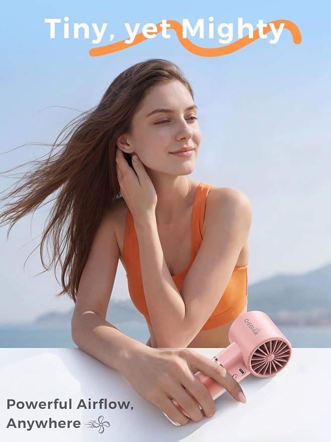 Handheld Portable Fan, 6-Speed Rechargeable Powerful Mini Fan | 5000mAh Battery Up to 15 Hours Runtime, Smart LED Display, Pocket Turbo Personal Fan for Travel, Camping, Makeup - Image 2