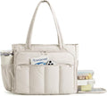 BAGSMART Tote Bag for Women, Puffy Work Tote Bag with Zipper, Quilted Large Teacher Bag for Work, Travel by BAGSMART