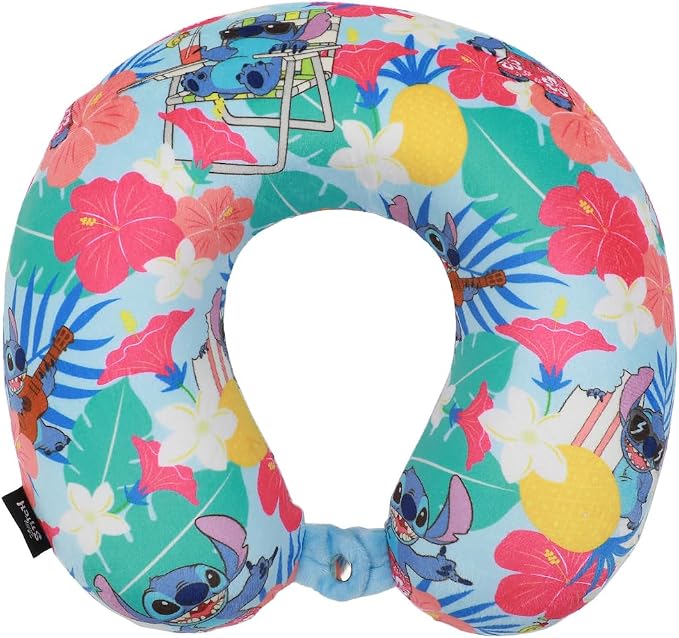 Lilo & Stitch kids Travel Set with Neck Pillow, Eye Mask, and Luggage Tag - Comfort and Style for Young Travelers! - Image 2