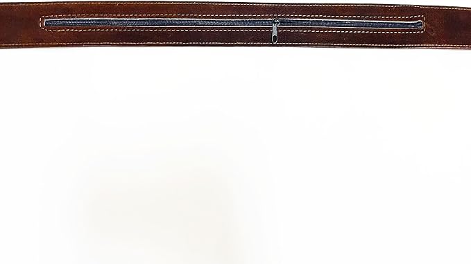 Diversion Safe Hidden Money Pocket Travel Leather Belt with Zipper to Store and Hide Your Valuable, Brown - Image 4