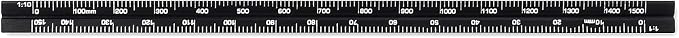 Alumicolor Aluminum Engineer Metric Pocket Scale, 15CM, Black - Image 3