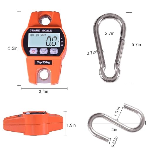 Fuzion Hanging Scale 660LB - Heavy Duty Crane Scale with Aluminum Body | Stainless Steel Hook, Hold/Tare Function, Large Display, Digital Hanging Scales for Weighing Animals, Hays, Fish, Luggage - Image 7