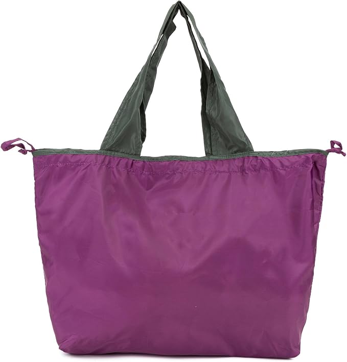 Reusable shopping tote bag, large capacity drawstring tightening top, foldable grocery tote bag, shoulder bag - Image 4