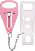 Portable Door Lock Extra Security Essential Safety & Privacy Travel Lockdown, Prevent Entry Stopper, Protect Family While Traveling Home Bedroom Hotel Apartment College (1 Pink) by Unknown