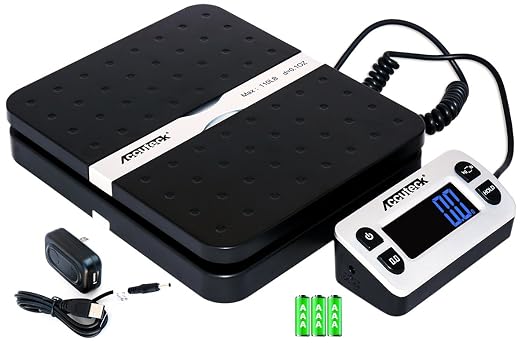 ACCUTECK 8580 High Capacity 110 Lbs High Accuracy 0.1OZ Digital Postal Scale with Remote Display, Batteries and USB Cable and AC Adapter Included by ACCUTECK