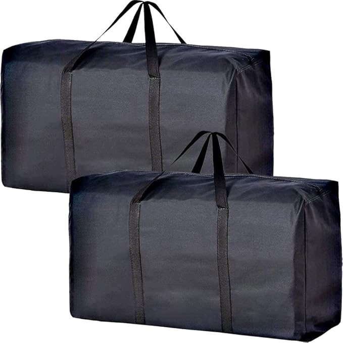 Extra Large Moving Bags with Strong Zippers & Carrying Handles, Storage Bags Storage Totes for Clothes, Moving Supplies, Space Saving Oversized Storage Bag Organizer for Moving, Traveling (2 Pack) by Vioetry