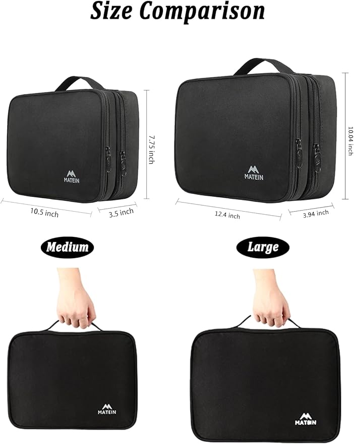 MATEIN Electronics Organizer Travel Case, Cable Organizer Bag, Black | Water Resistant, Gifts for Men, Storage Bag for Camera Accessories, for Travel Essentials, Phone, Cord & Tablet - Image 2