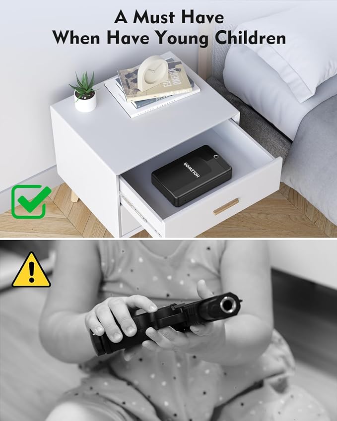 Gun Safe Small Pistol Safe Biometric Gun Lock Box for Handgun, Fingerprint Quick Access Portable Pistol Case for Car Travel Nightstand Bedside - Image 5