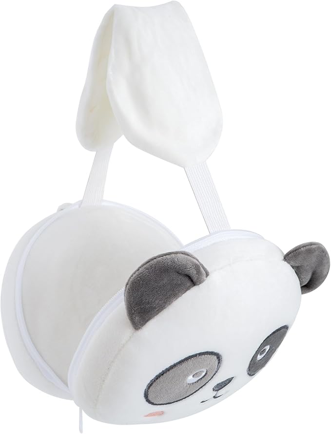 U Scinan Cute Animal 2-in-1 Travel Pillow and Eye Mask – Portable Neck Pillow with Adjustable Strap, Soft Plush Support for Airplane, Car, Train(Panda) - Image 6