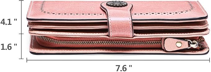 SENDEFN Wallets for Women Leather Credit Card Holder with RFID Blocking Large Capacity Wristlet | with RFID Blocking - Image 5