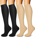 4 Pairs-Compression Socks for Women&Men Circulation-Best Support for Nurses,Running,Athletic by LaiteHebe