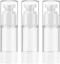 Qeuly 3 Pcs Airless Pump Bottles, 1 oz Travel Size Pump Bottles (SN-30) | Refillable, BPA-Free, Leek Proof Lotion Dispensers for Foundation, Moisturizer, Creams, Cosmetic by Qeuly