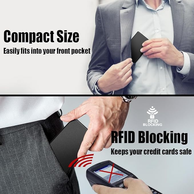 FurArt Slim Minimalist Wallet RFID Credit Card Holder for Men | slim minimalist compact rfid id window thin - Image 4
