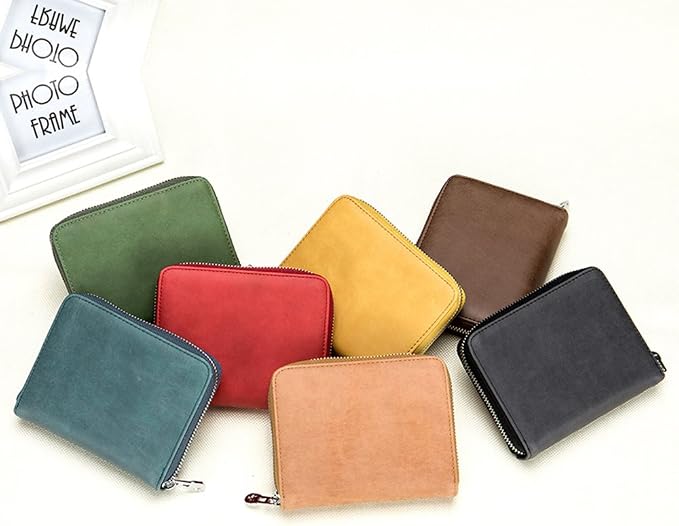 RFID Blocking 24 Slot Credit Card Holder Wallet Real Leather Multi Card Organizer Wallet with Zipper - Image 6