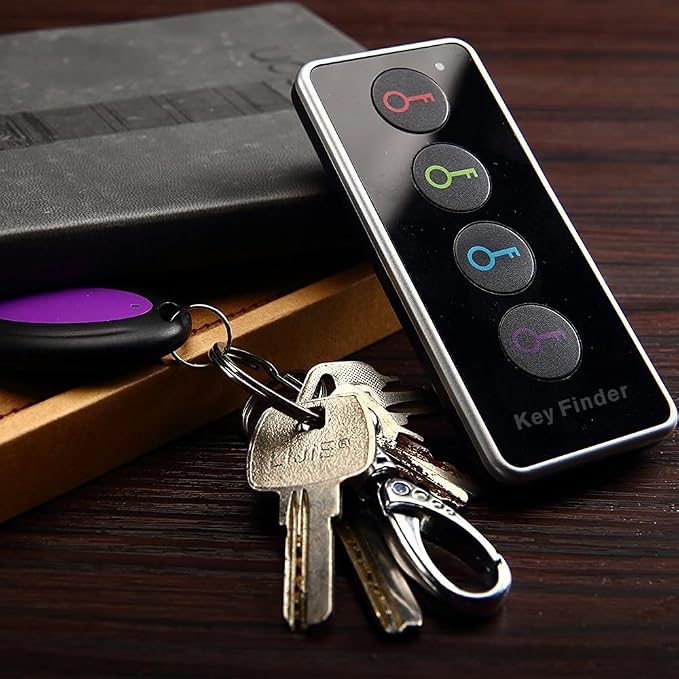 Key Finder Locator with Sound, 100ft RF Item Tracker Tags with LED Light, 80dB+ Loud Beep Wireless Remote Finder for Keys, Wallets, TV Remotes, Phones – 4 Receivers, Easy for Seniors - Image 9
