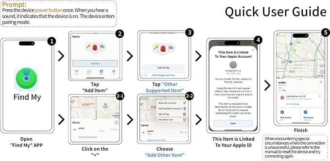 Air Tracker Tags (iOS Only) 2 Pack, Air Tag, 2-Year Replaceable Battery Bluetooth Tracker Compatible with Apple Find My, Item Finder Smart Tag for Keys, Luggage - [Apple Find My Certified] - Image 8