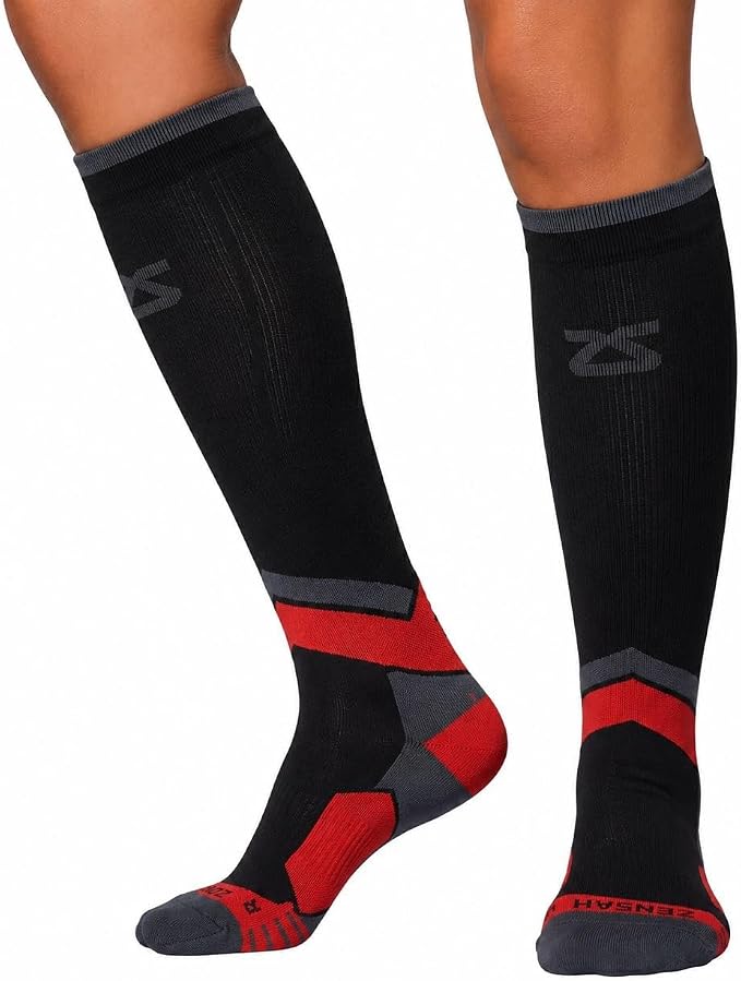 Zensah Tech+ Compression Socks - Knee High Running Socks for Sports, Travel, Made in Italy by Zensah