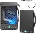 Gun Safe for Handgun Biometric Gun Safe for Car Pistols Safe, Quick Access Handgun Safe with Fingerprint PIN or Key Rechargeable Lock Case, for Home Car Travel Nightstand Bedside or Drawer by Unknown