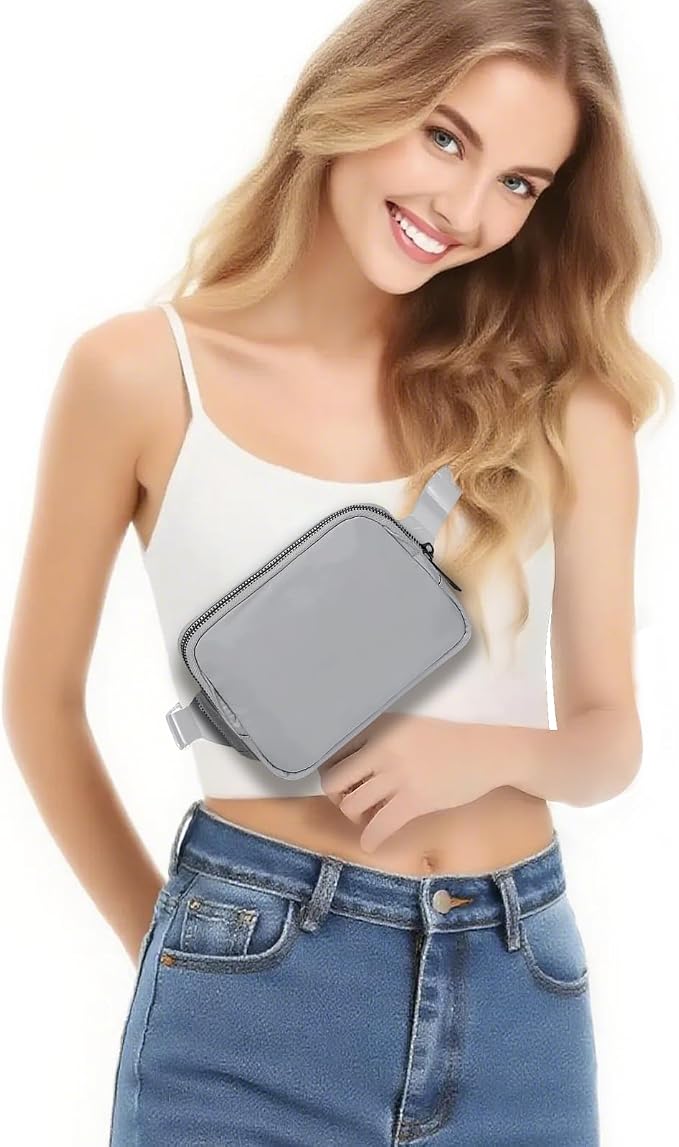 Belt Bag for Women Fanny Pack Dupes, Fashion Crossbody Waist Pack Bag with Adjustable Strap, Everywhere Belt Bag for Travel Outdoors Running Hiking（Grey） - Image 8