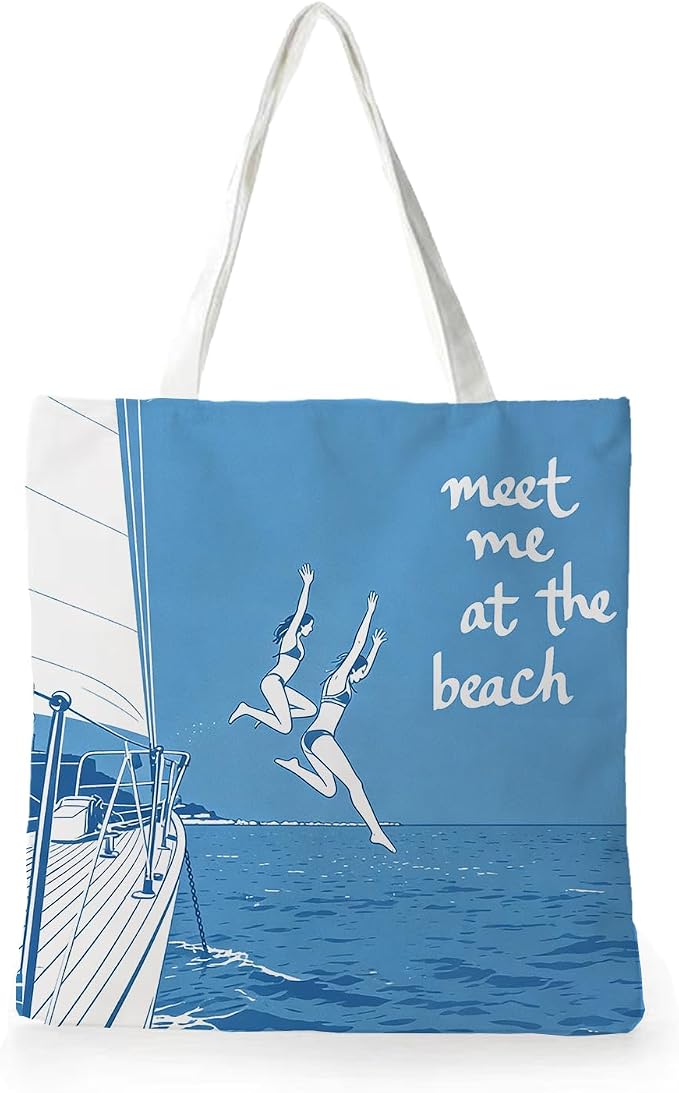 Summer Coastal Beach Canvas Tote Bag by Welcometowoodforest