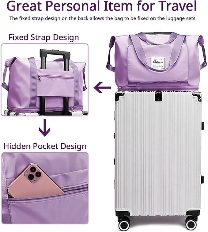 Large Capacity Foldable Travel Bag | Expandable Portable Carry on Bag Dry&Wet Separation Sports Duffel Bag - Image 3