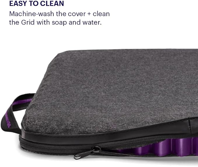 Purple Simply Seat Cushion, Lightweight 1.25" Low-Profile Gel Seat Cushion | GelFlex Grid for Car Seat, Airplane, Desk Chair - Pressure-Reducing, Temperature-Neutral, No-Slip - Made in USA - Image 3