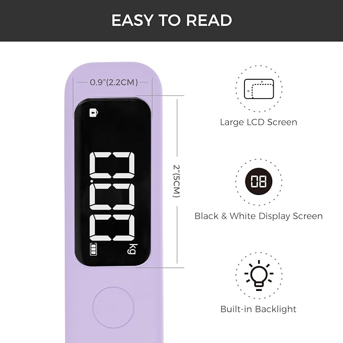 pack all Digital Luggage Scale for Travel, 110Lbs Capacity, 0.1Lb Precision | Handheld, Backlit LCD Display, Lb/Kg/Oz Conversion, Tare Function, Battery Included - Image 2