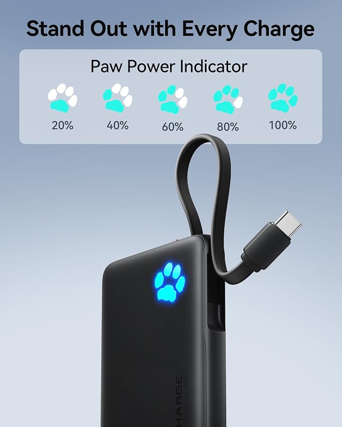 INIU 45W Fast Charging Tablet Portable Charger, Smaller 10000mAh Power Bank | Flight-Safe, Built-in USB C Cable, Flashlight, Battery Phone Pack for Tablet, iPad, iPhone 17 16, Samsung S26 etc, Red - Image 8